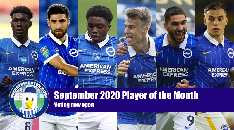 Voting is now open for the WeAreBrighton.com Brighton Player of the Month for September 2020