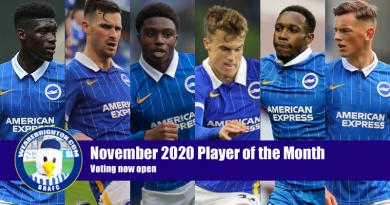 The candidates for the WeAreBrighton.com November 2020 Brighton Player of the Month