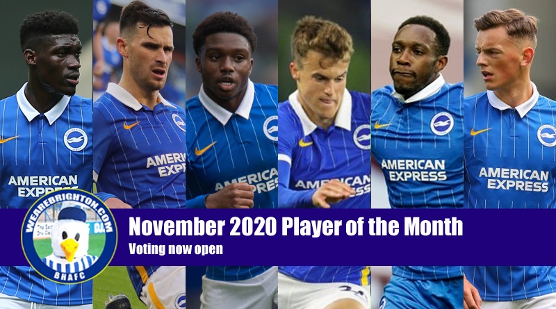 The candidates for the WeAreBrighton.com November 2020 Brighton Player of the Month