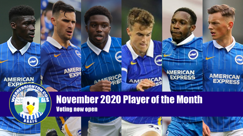 The candidates for the WeAreBrighton.com November 2020 Brighton Player of the Month