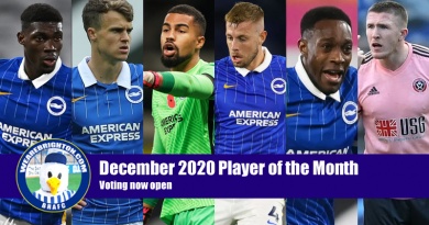 The candidates for the WeAreBrighton.com Brighton Player of the Month for December 2020