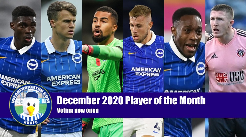 The candidates for the WeAreBrighton.com Brighton Player of the Month for December 2020