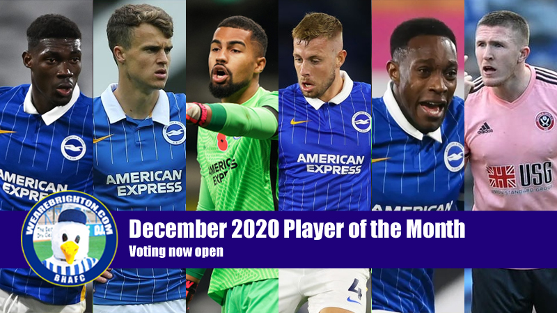 The candidates for the WeAreBrighton.com Brighton Player of the Month for December 2020