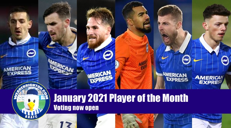 The candidates for the WeAreBrighton.com January 2021 Player of the Month have been revealed