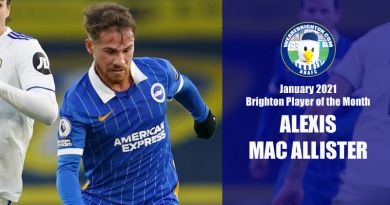 Alexis Mac Allister has been voted as WeAreBrighton.com Brighton Player of the Month for January 2021