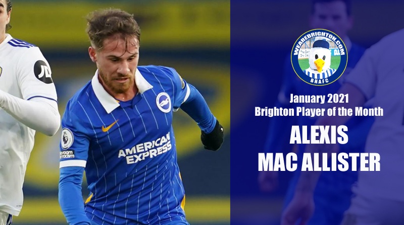 Alexis Mac Allister has been voted as WeAreBrighton.com Brighton Player of the Month for January 2021