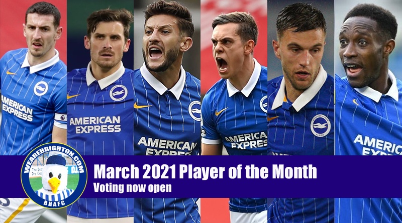 Voting is now open in the WAB Brighton March 2021 Player of the Month poll