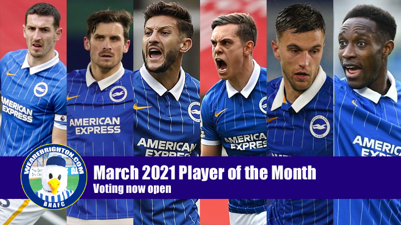 Voting is now open in the WAB Brighton March 2021 Player of the Month poll