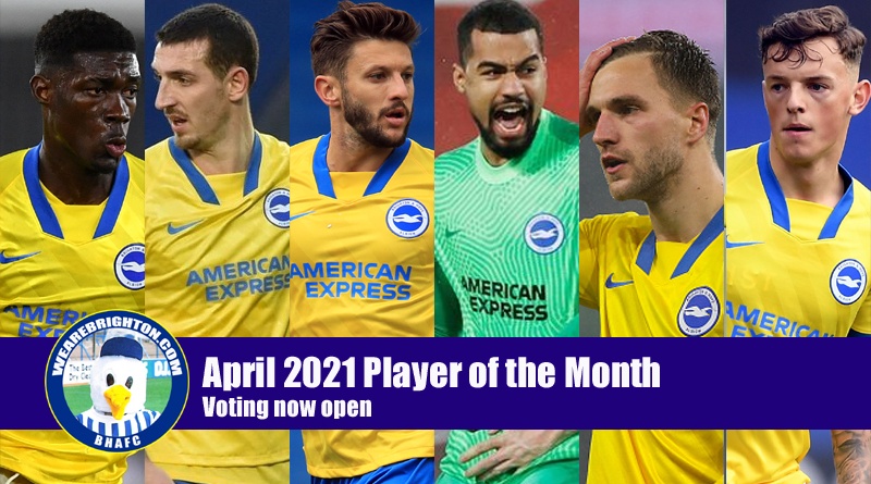 The candidates for the WeAreBrighton.com April 2021 Brighton Player of the Month