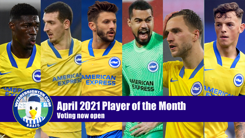 The candidates for the WeAreBrighton.com April 2021 Brighton Player of the Month