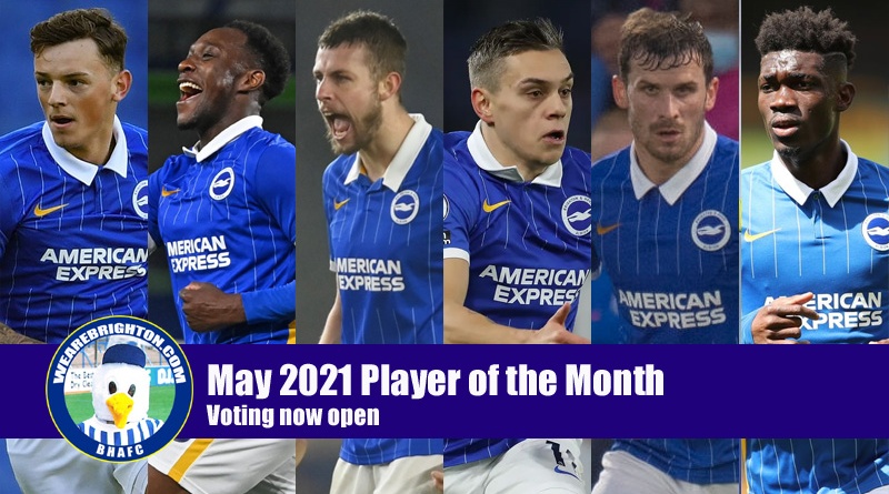 The candidates for the WeAreBrighton.com May 2021 Brighton Player of the Month