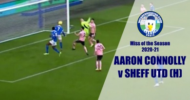 Aaron Connolly has won the WAB Miss of the Season Award for his astonishing free header off target from two yards out against Sheffield United