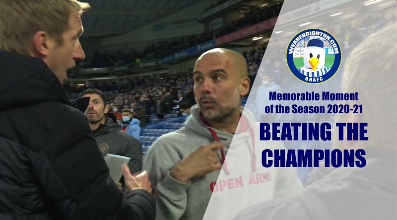 Brighton beating Manchester City 3-2 is the winner of WAB Memorable Moment of the Season 2020-21