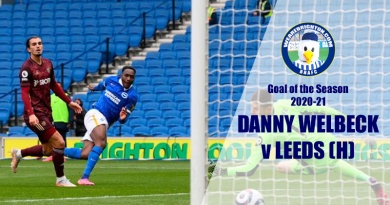 Danny Welbeck v Leeds United was voted as the WAB Brighton Goal of the Season 2020-21