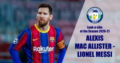 Alexis Mac Allister sharing a resemblance to Lionel Messi has won the 2020-21 WAB Look-a-Like of the Season Award