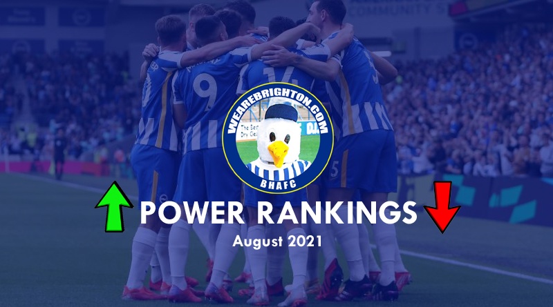 The WAB Power Rankings rate the best Brighton & Hove Albion player in August 2021