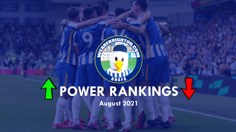 The WAB Power Rankings rate the best Brighton & Hove Albion player in August 2021