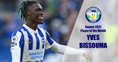 Yves Bissouma has been voted as Brighton Player of the Month for August 2021