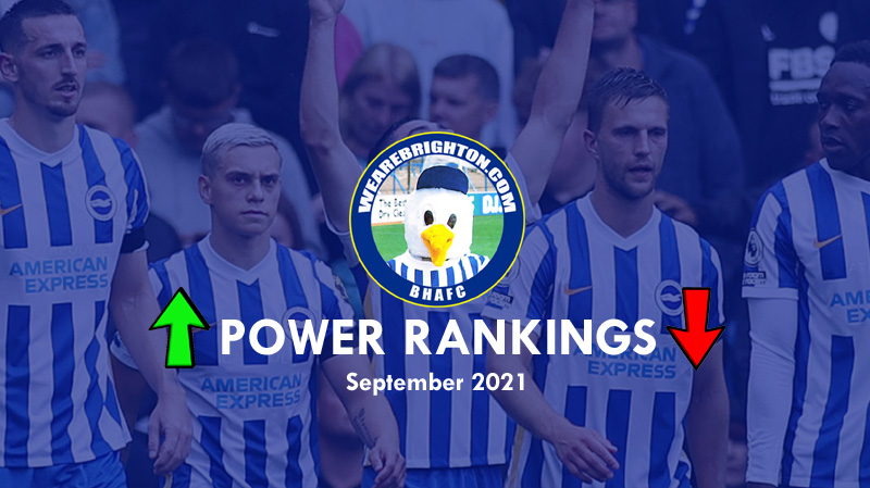 The WAB Power Rankings rate the best Brighton & Hove Albion player in August 2021