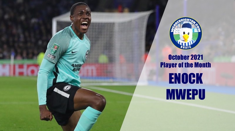 Enock Mwepu has been voted as Brighton Player of the Month for October 2021