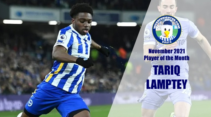 Tariq Lamptey has been voted as Brighton Player of the Month for November 2021