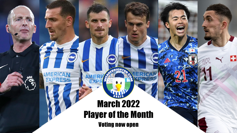 Voting is now open in the WAB Brighton Player of the Month poll for March 2022