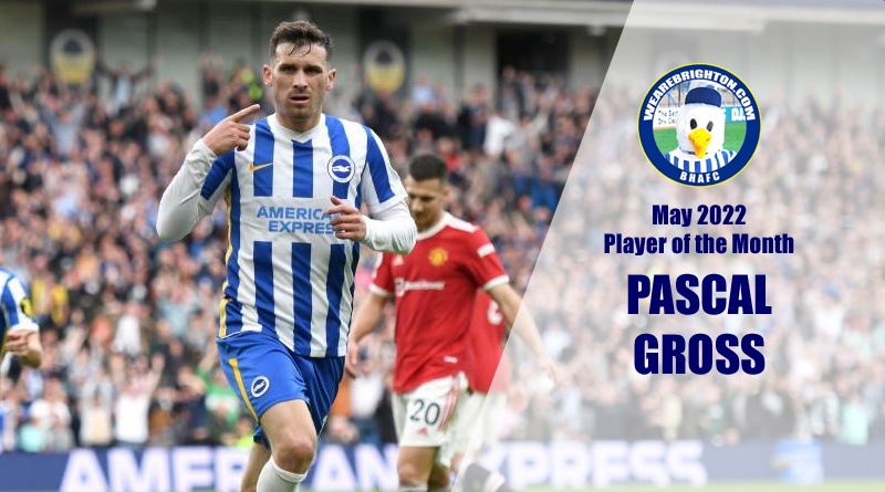 Pascal Gross has been voted as Brighton Player of the Month for May 2022