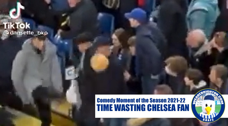Chelsea fan kicking ball into his own friend's face whilst attempting to time waste is voted WAB Brighton Comedy Moment of the Season 2021-22