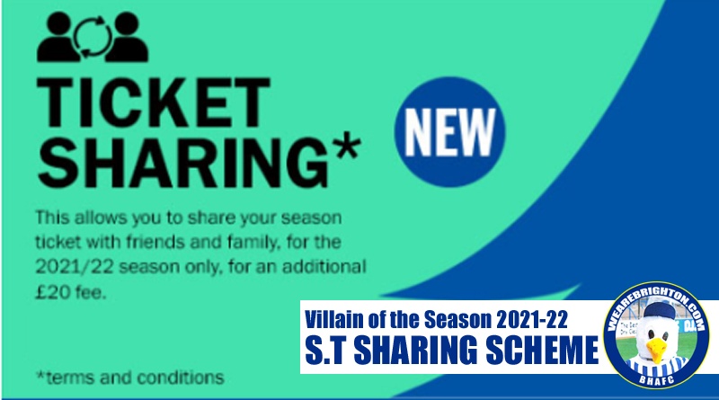 The controversial Brighton Season Ticket Sharing Scheme has been voted Villain of the Season 2021-22