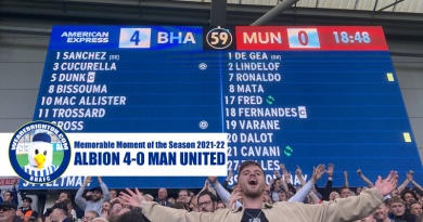 Brighton beating Manchester United 4-0 has been voted as WAB Memorable Moment of the Season 2021-22