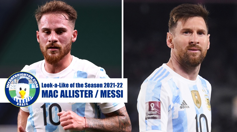Alexis Mac Allister and Lionel Messi win WAB Brighton Look-a-Like of the Season 2021-22