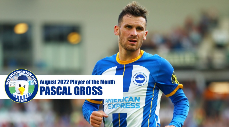 Pascal Gross has been voted as WAB Brighton Player of the Month for August 2022