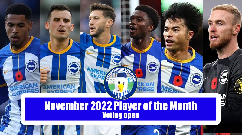 The nominations for the WAB November 2022 Brighton Player of the Month award