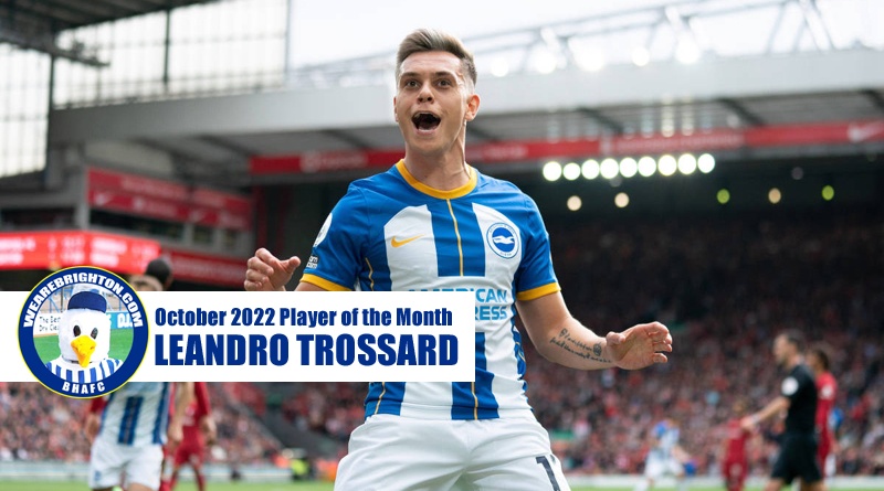 Leandro Trossard has been voted as WAB Brighton Player of the Month for October 2022