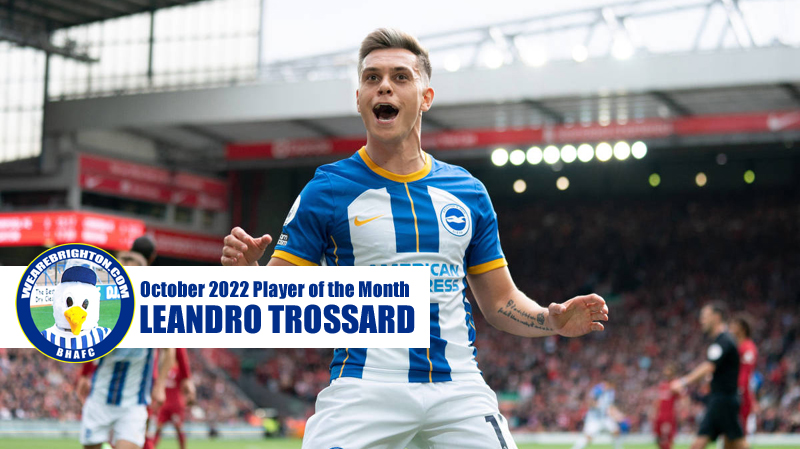 Leandro Trossard has been voted as WAB Brighton Player of the Month for October 2022