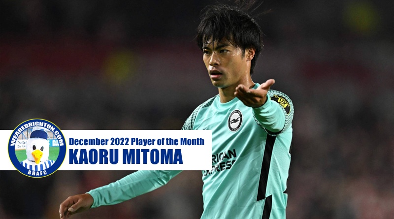 Kaoru Mitoma has been voted as WAB Brighton Player of the Month for December 2022