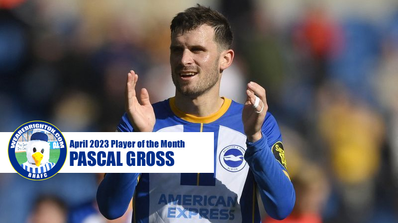 Pascal Gross has been voted as WAB Brighton Player of the Month for April 2023