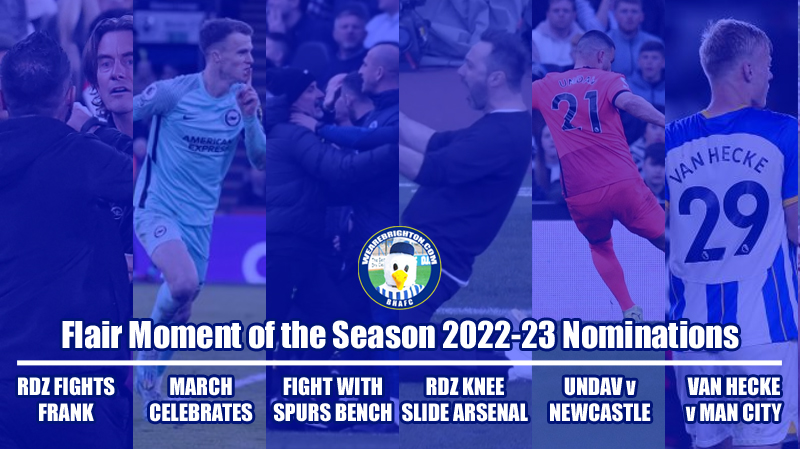 The nominations for Flair Moment of the Season in the WAB Brighton 2022-23 Awards