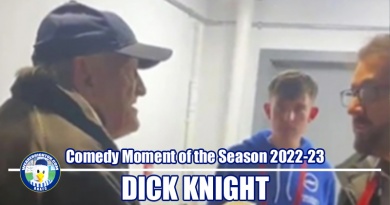 Dick Knight has won WAB Brighton Comedy Moment of the Season 2022-23 for when his ticket did not work at Brentford