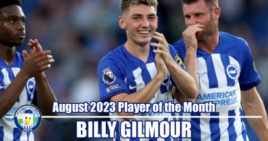 Billy Gilmour has won WAB Brighton August 2023 Player of the Month