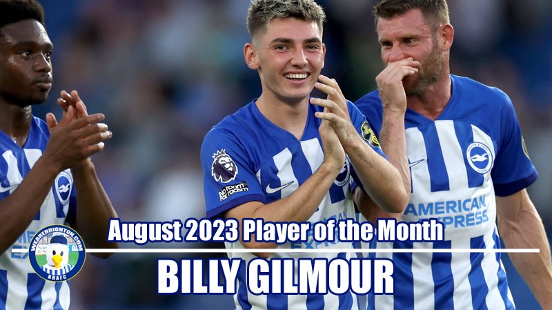 Billy Gilmour has won WAB Brighton August 2023 Player of the Month