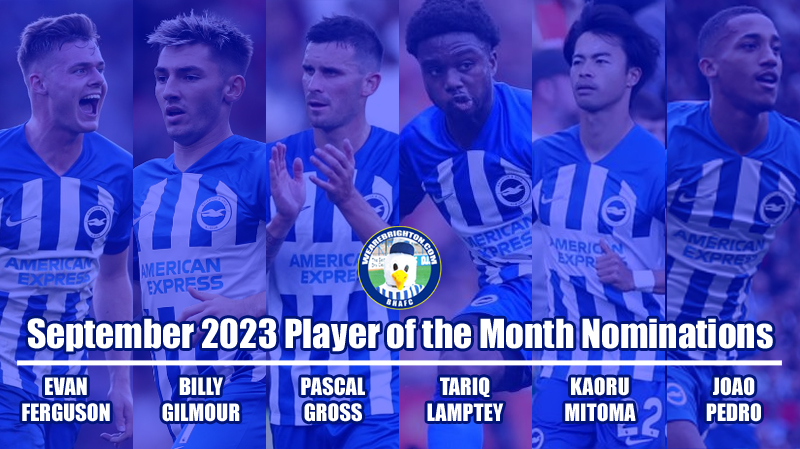 The nominations for the WAB September 2023 Brighton Player of the Month