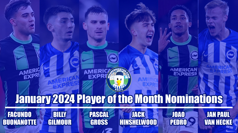 The nominations for the WAB January 2024 Brighton Player of the Month