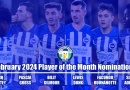 The nominations for the WAB February 2024 Brighton Player of the Month