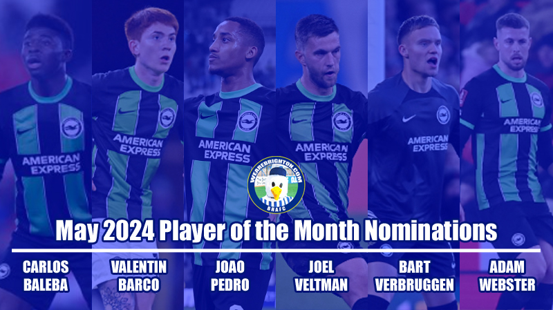 The nominations for the WAB May 2024 Brighton Player of the Month