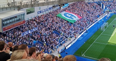 Brighton fans say goodbye to Roberto De Zerbi after the May home game with Manchester United at the end of the 2023-24 season