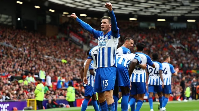 Pascal Gross rounded off a superb 30 pass move as Brighton beat Manchester United 3-1 in September of the 2023-24 season