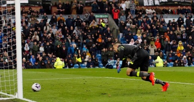 Burnley goalkeeper Arijanet Muric scores an own goal for Brighton at Turf Moor in April of the 203-24 season