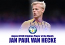 Jan Paul van Hecke has been voted WAB Brighton Player of the Month for August 2024