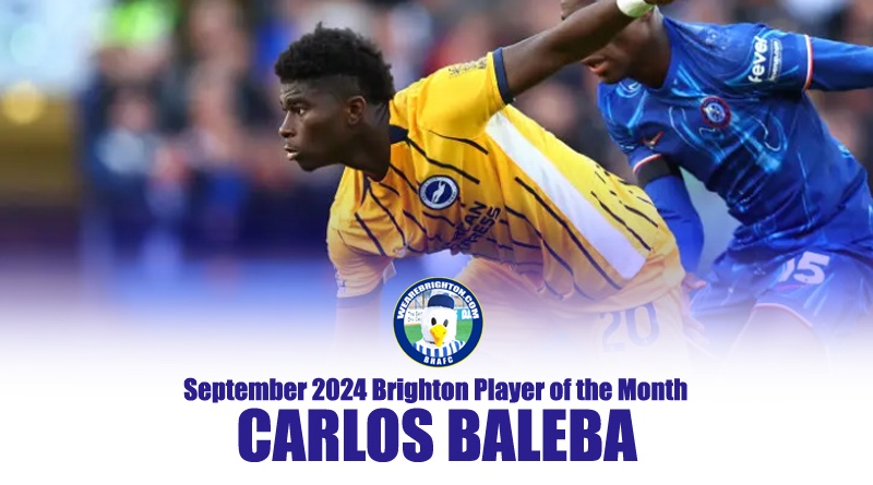 Carlos Baleba has been voted WAB Brighton Player of the Month for September 2024